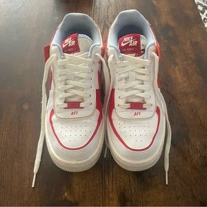 Red and white air force ones!